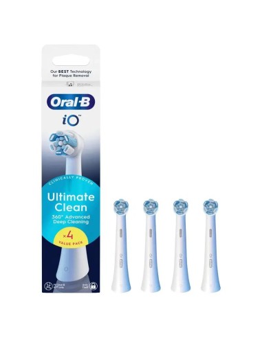 Oral-B iO Ultimate Clean Cabezales De Recambio, Pack De 4 Unidades