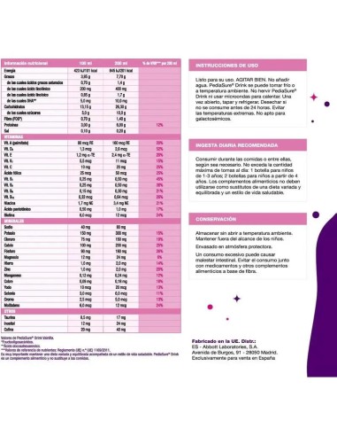 Pediasure Drink Vainilla 4 Botellas x 200 ml