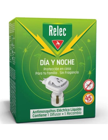 Relec Día y Noche Difusor Electrico y Líquido Antimosquitos, 35 ml