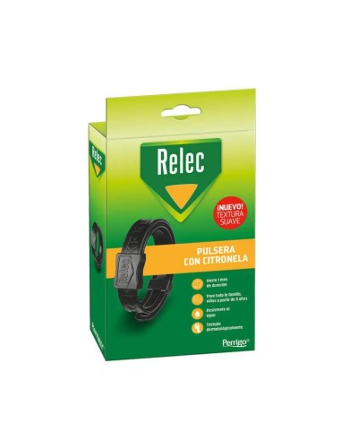 Relec Pulsera Citronela Antimosquitos Negra