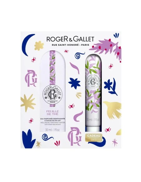 Roger & Gallet Feuille De Thé Cofre Agua Perfumada Bienestar + Crema De Manos Bienestar, 60 ml