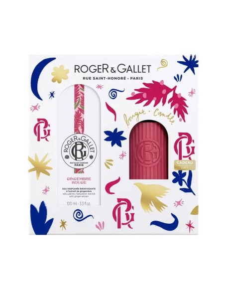 Roger & Gallet Gingembre Rouge Cofre Agua Perfumada Bienestar 100Ml + Vela Perfumada, 2 unidades