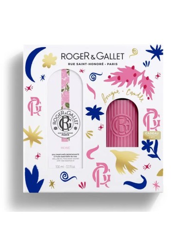 Roger & Gallet Rose Cofre Agua Perfumada Bienestar 100Ml + Vela Perfumada, 2 unidades