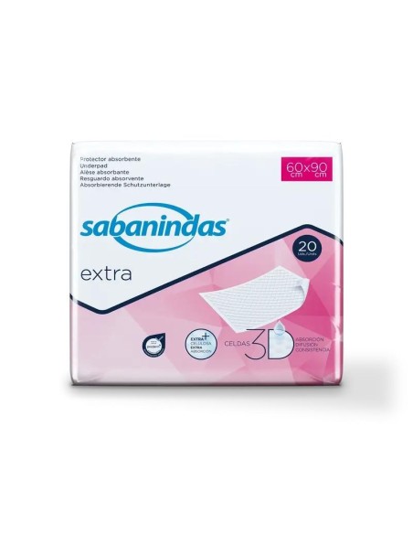 Sabanindas Extra Protector Absorbente Maxi 60 X 90 Cm., 20 unidades