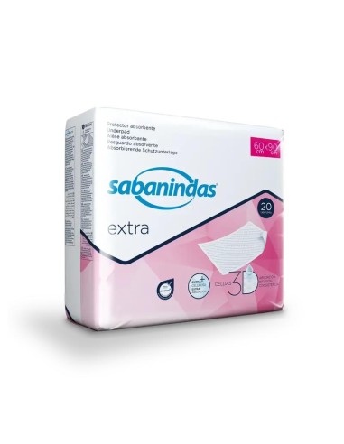 Sabanindas Extra Protector Absorbente Maxi 60 X 90 Cm., 20 unidades