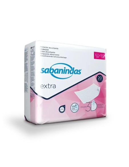 Sabanindas Extra Protector Absorbente Maxi 60 X 90 Cm., 20 unidades