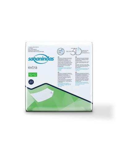 Sabanindas Extra Protector Absorbente Medio 60 X 60 Cm., 20 unidades