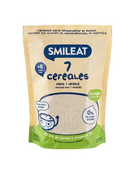 Smileat Papillas de 7 Cereales Ecológica, 200 gr