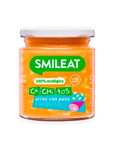 Smileat Tarrito con Cachitos de Arroz y Pavo con Verduras, 230 gr