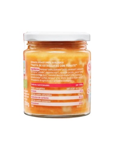 Smileat Tarrito con Cachitos de Pasta con Tomate, 230 gr