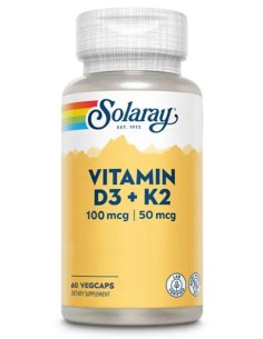 Solaray Vitamina D3 & K2, 60 cápsulas