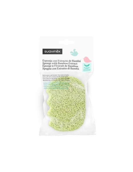 Suavinex Esponja De Baño Con Extracto De Bambú, Esponja Para Bebés, +0 Meses, Y Para Toda La Familia., 1 unidades