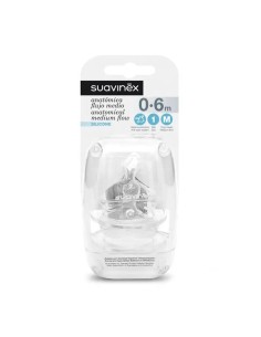 Suavinex Tetina Anatomica T1M Silicona, 2 unidades