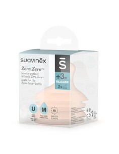 Suavinex Tetina Anticólico Flujo M Silicona, 2 unidades