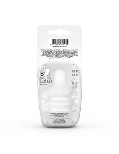 Suavinex Tetina Fisiologica Flujo M Silicona, 2 unidades