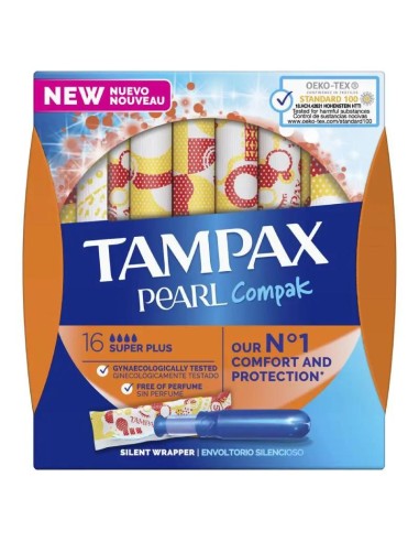 TAMPAX Compak Pearl Super Plus Tampones con Aplicador 16 unidades