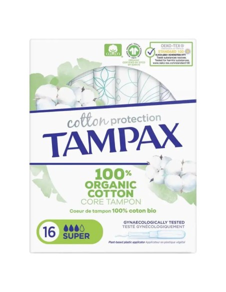 TAMPAX Cotton Protection Super Tampones con Aplicador 16 unidades