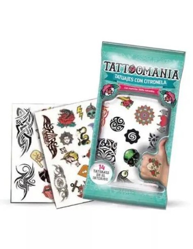 Tattomania Tatuajes Con Citronela, 24 unidades
