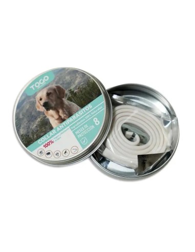 Togo Collar Antiparasitario Repelente Para Perros Todos los Tamaños - Blanco