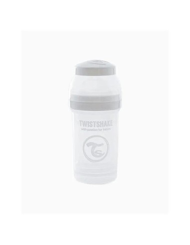 Twistshake Biberón Anticólicos Blanco, 180 ml