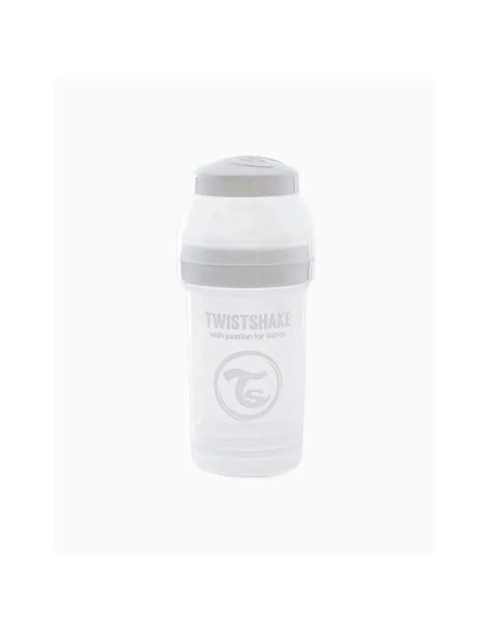 Twistshake Biberón Anticólicos Blanco, 180 ml