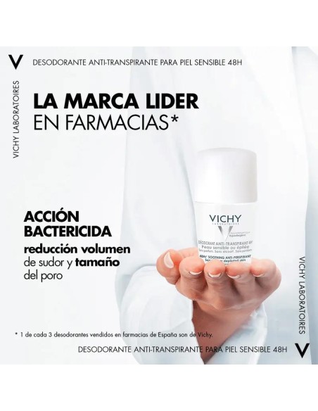 Vichy Desodorante Anti-Transpirante 48H Roll-On Piel Sensible 50 ml Vichy Desodorante Anti-Transpirante 48H Roll-On Piel Sensible 50 ml