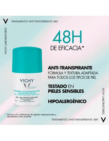 Vichy Desodorante Tratamiento Anti-Transpirante 48H Roll-On 50 ml