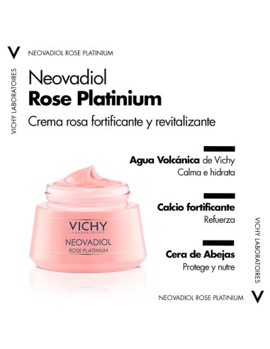 Vichy Neovadiol Rose Platinium Crema de Día Pieles Sensibles, 50 ml