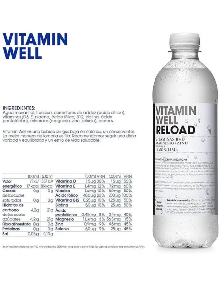 Vitamin Well Reload Lima/Limón, 500 ml