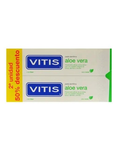VITIS Aloe Vera Pasta Dentífrica 2 unidades x 150 ml