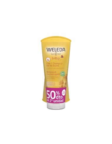 Weleda Baby 2 En 1 Champú Y Gel De Ducha Caléndula, 2 x 200 ml