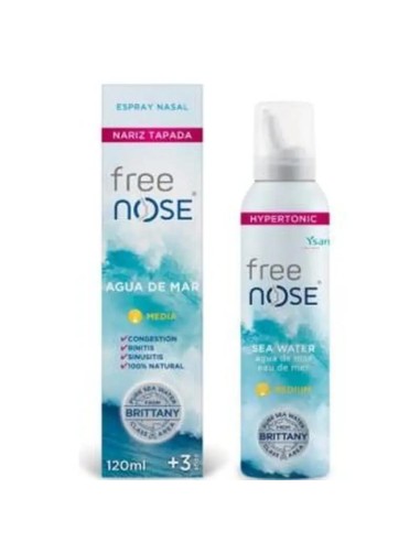 Ysana Free Nose  Agua De Mar Hipertonic Media Spray 120M