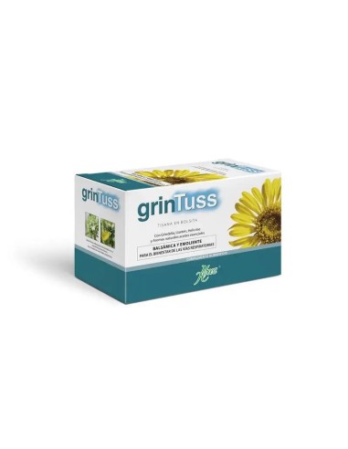 Aboca Grintuss Tisana Alivio De La Tos Seca Y Tos Productiva, Hidratación Y Eliminación Del Moco, 20 bolsas