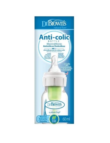 Dr.Brown´s Biberón Anticólico Options+ Boca Estrecha, 60 ml