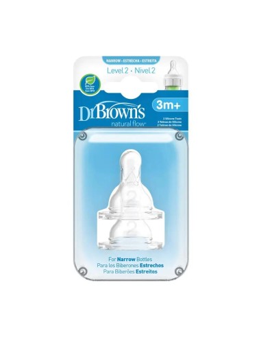 Dr.Brown´s Tetina Options+ Nivel 2 Estandar, 2 unidades