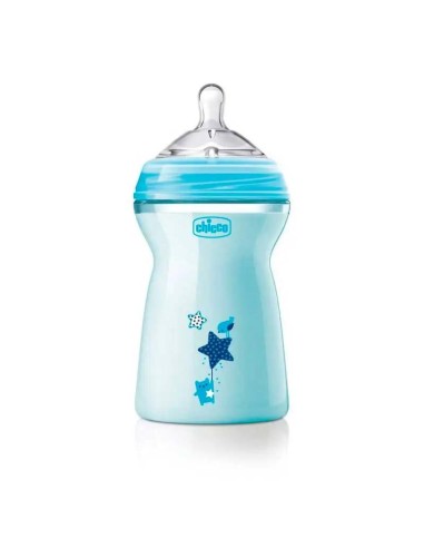 Chicco biberon natural feeling Celeste 330 ml +6 Meses