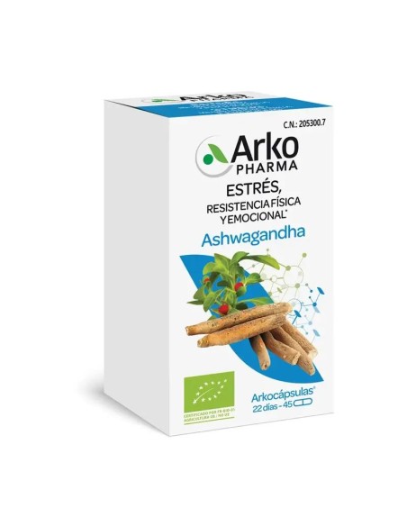 Arkocápsulas Ashwagandha Bio 45 Cápsulas Arkopharma