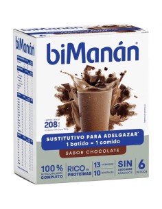 biManán Beslim Batido Sabor Chocolate 6 sobres