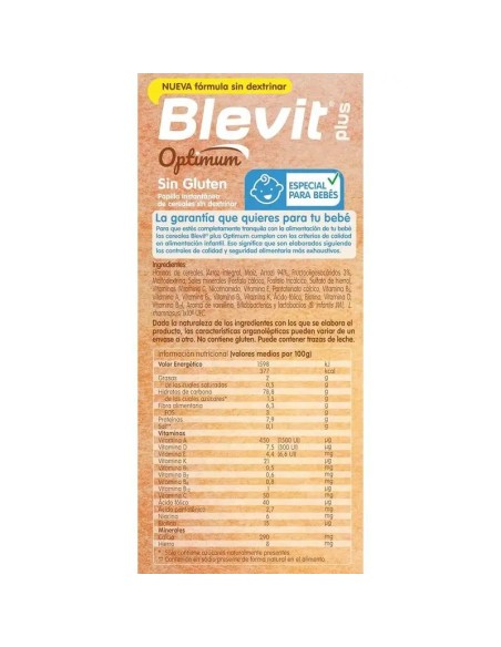 Blevit Plus Optimum Sin Gluten 400g