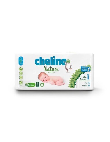 Chelino Nature Pañal Talla 1 (1-3 Kg), 28 unidades