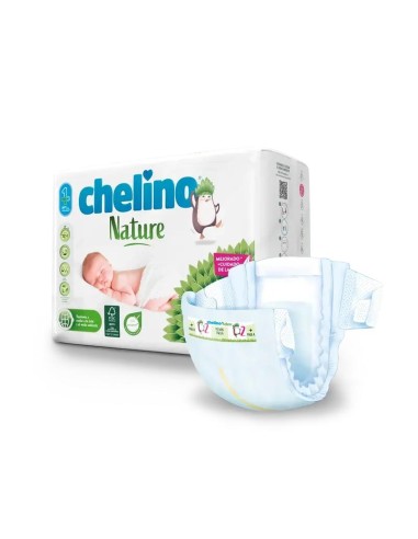 Chelino Nature Pañal Talla 2 (3-6 Kg), 28 unidades