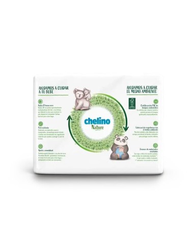 Chelino Nature Pañal Talla 4 (9-15 Kg), 34 unidades