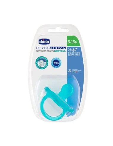 Chicco - Chupete Physio Soft Silicona Azul +6 Meses, 1 unidad