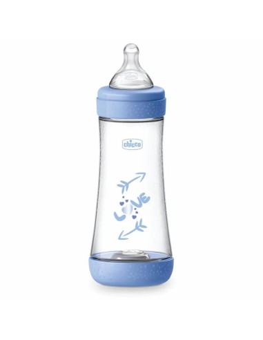 Chicco Biberón Perfect5 +4 Meses 300 Ml Silicona Azul, 1 unidad
