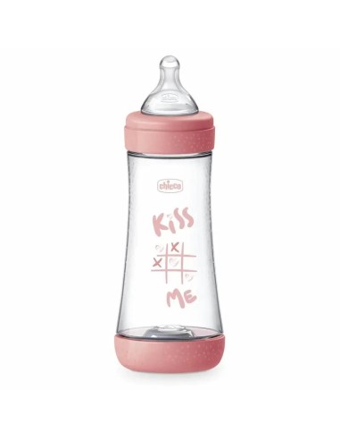 Chicco Biberón Perfect5 +4 Meses 300 Ml Silicona Rosa, 1 unidad