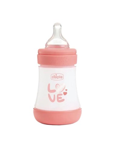 Chicco Biberon Perfect5 0M+ Sil Rosa New, 2 unidades