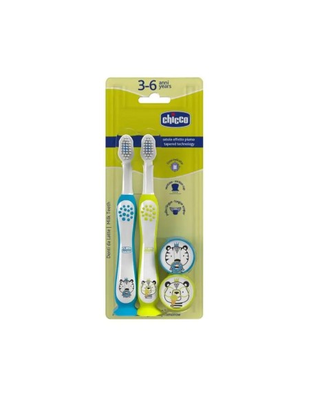 Chicco Bipack Cepillo De Dientes Tiger-Panda 3-6Y, 2 uds