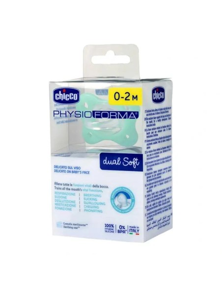 Chicco Chupete Dual Soft Sililicona Neutro 0-2 Meses, 1 unidad