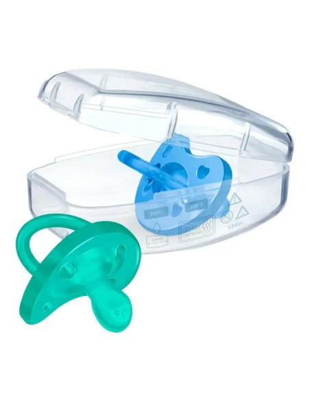 Chicco Chupete Physioforma Soft Azul 6-16M, 2 unidades