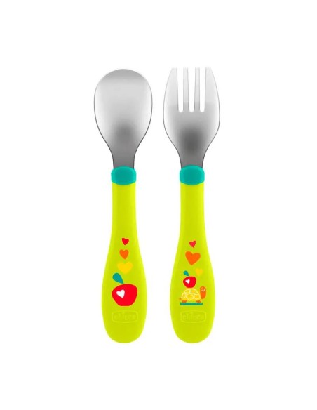 Chicco Set Cubiertos Inoxidables +18 Meses Chicco Set Cubiertos Inoxidables +18 Meses